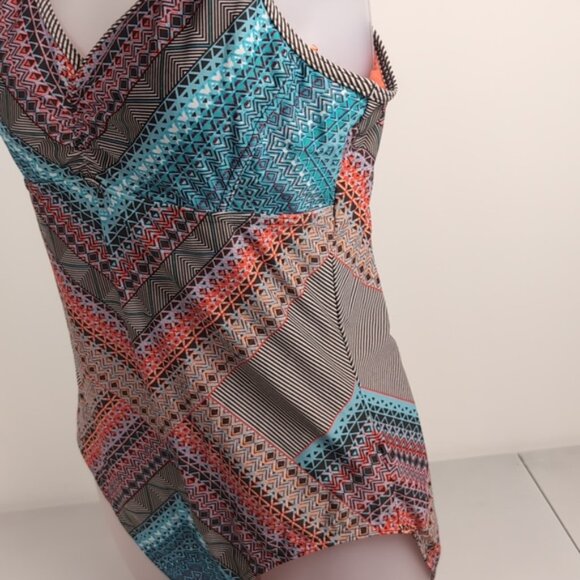 Prana Riviera Dreaming One Piece Swimsuit Strappy Geometric Tummy Control - Picture 8 of 14